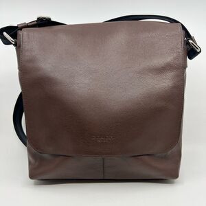Coach Unisex Charles Brown Leather Crossbody Messenger Bag F72362